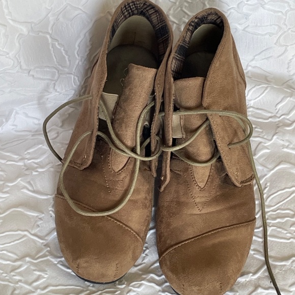 Suede wedge booties ankle boots - Picture 4 of 8